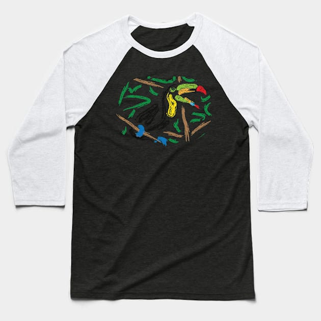 Toucan Artwork Baseball T-Shirt by JDHegemann